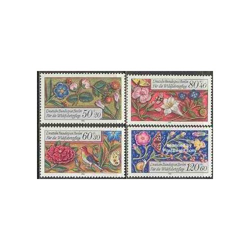 4 عدد تمبر گلهای تزئینی - برلین آلمان 1985 قیمت 8.7 دلار