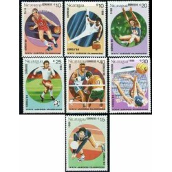 7 عدد تمبر بازیهای المپیک - نیکاراگوئه 1988