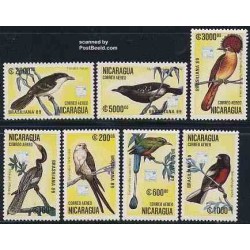 7 عدد تمبر پرندگان - نیکاراگوئه 1989