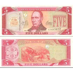 اسکناس 5 دلار - لیبریا 2003