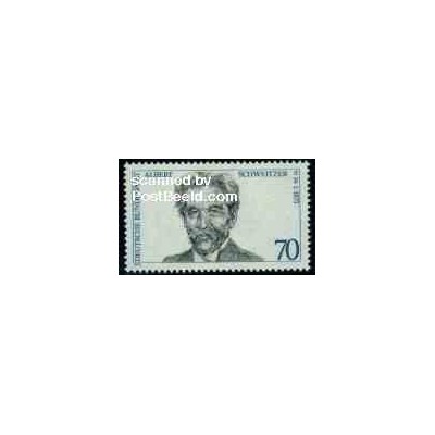 1 عدد تمبر آلبرت شوایتزر - برنده جایزه صلح نوبل - جمهوری فدرال آلمان 1975