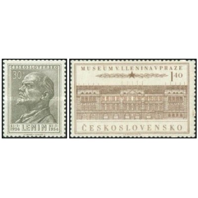 2 عدد  تمبر سی امین سالگرد مرگ لنین - چک اسلواکی 1954