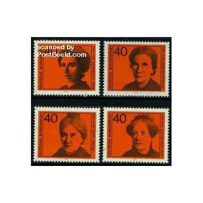 4 عدد تمبر زنان نامدار - جمهوری فدرال آلمان 1974