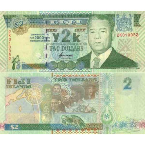 اسکناس 2 دلار - فیجی 2000 اسکناس 2 دلار - فیجی 2000