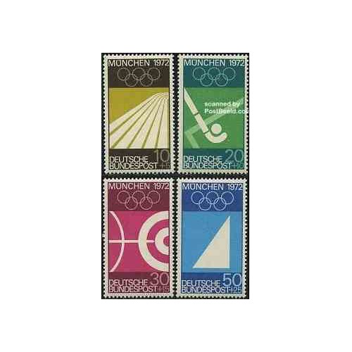 4 عدد تمبر المپیک مونیخ - جمهوری فدرال آلمان 1969