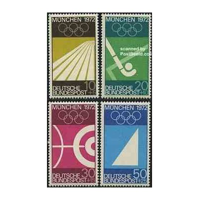 4 عدد تمبر المپیک مونیخ - جمهوری فدرال آلمان 1969