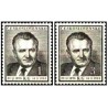 2 عدد  تمبر مرگ رئیس جمهور گوتوالد - چک اسلواکی 1953