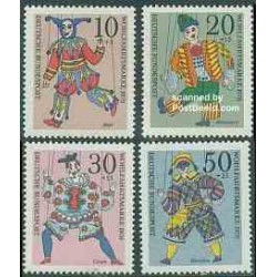 4 عدد تمبر رفاه ، عروسکهای خیمه شب بازی - جمهوری فدرال آلمان 1970