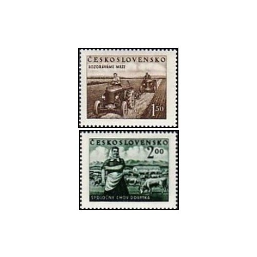 2 عدد تمبر کشاورزی - چک اسلواکی 1951 2 عدد تمبر کشاورزی - چک اسلواکی 1951