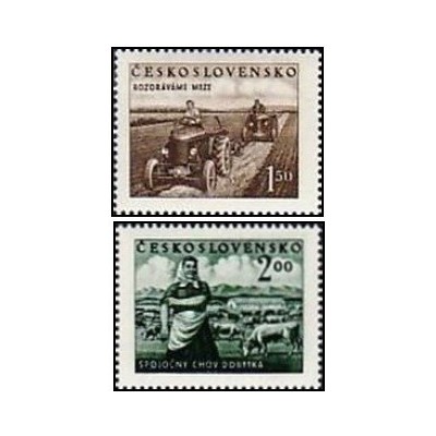 2 عدد  تمبر کشاورزی - چک اسلواکی 1951