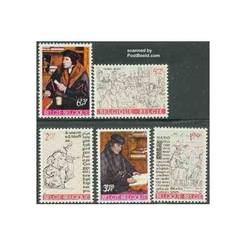 5 عدد تمبر اراسمومس - بلژیک 1967