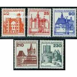 تمبر خارجی -5 عدد تمبر سری پستی - قلعه ها - جمهوری فدرال آلمان 1978