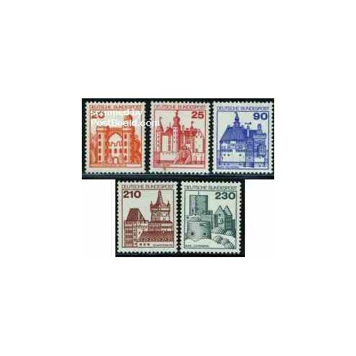 تمبر خارجی -5 عدد تمبر سری پستی - قلعه ها - جمهوری فدرال آلمان 1978