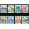 تمبر خارجی - 8 عدد تمبر سری پستی - قلعه ها - جمهوری فدرال آلمان 1977