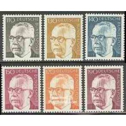 تمبر خارجی - 6 عدد تمبر سری پستی - هاینمان رئیس جمهور - جمهوری فدرال آلمان 1972