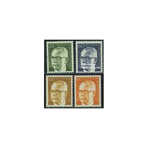 تمبر خارجی - 4 عدد تمبر سری پستی - هاینمان رئیس جمهور - جمهوری فدرال آلمان 1971