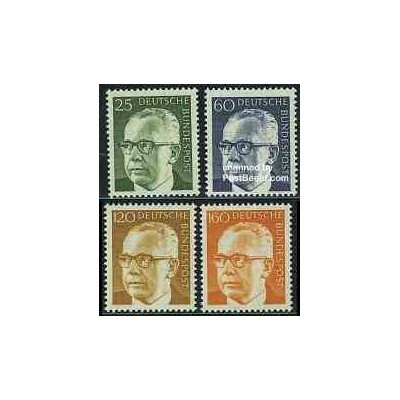 تمبر خارجی - 4 عدد تمبر سری پستی - هاینمان رئیس جمهور - جمهوری فدرال آلمان 1971