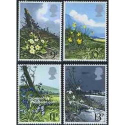 تمبر خارجی - 4 عدد تمبر گلهای وحشی - انگلیس 1979