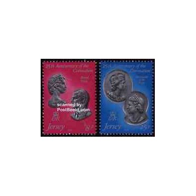 تمبر خارجی - 2 عدد تمبر تاجگذاری - جرسی 1978