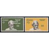 تمبر خارجی - 2 عدد تمبر مهاتما گاندی - رهبر سیاسی معنوی هند - ایرلند 1969