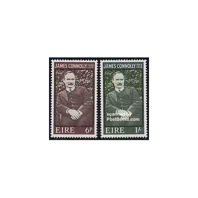 تمبر خارجی - 2 عدد تمبر جیمز کانلی - سوسیالیست - ایرلند 1968
