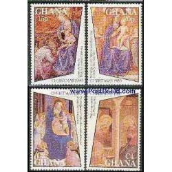 تمبر خارجی - 4 عدد تمبر کریستمس - غنا 1980