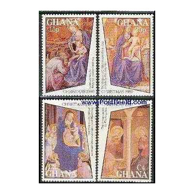 تمبر خارجی - 4 عدد تمبر کریستمس - غنا 1980