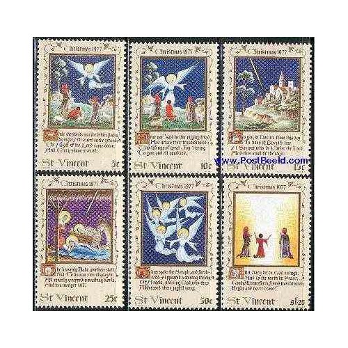 تمبر خارجی - 6 عدد تمبر کریستمس - سنت وینسنت 1977