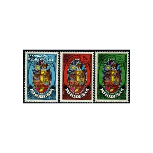 تمبر خارجی - 3 عدد تمبر کریستمس - رودزیا 1972