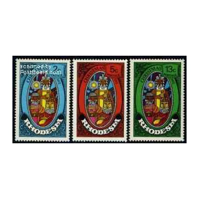 تمبر خارجی - 3 عدد تمبر کریستمس - رودزیا 1972