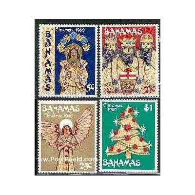 تمبر خارجی - 4 عدد تمبر کریستمس - باهاماس 1980