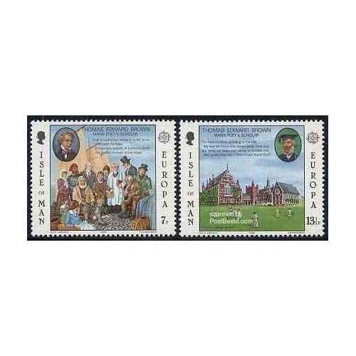 2 عدد تمبر مشترک اروپا - Europa Cept - جزیره من 1980