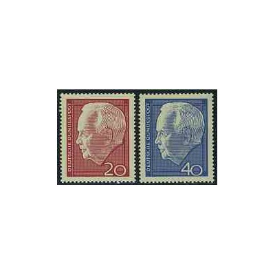 تمبر خارجی - 2 عدد تمبر رئیس جمهور لوبکه - جمهوری فدرال آلمان 1964