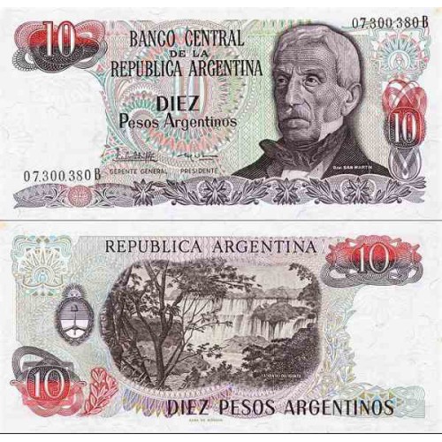 اسکناس 10 پزو - آرژانتین 1984