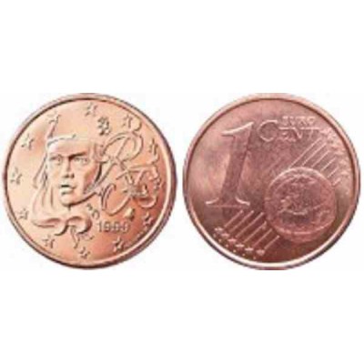 سکه 1 سنت یورو - مس روکش فولاد - فرانسه 2015 غیر بانکی