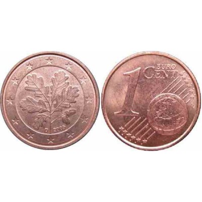 سکه 1 سنت یورو - مس روکش فولاد - آلمان 2017 غیر بانکی