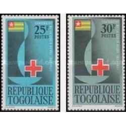 2 عدد تمبر صدمین سالگرد صلیب سرخ بین المللی  - توگو 1963
