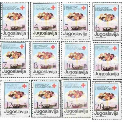 12 عدد تمبر خیریه - هفته صلیب سرخ  - یوگوسلاوی 1987