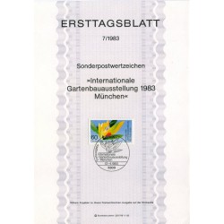 برگه اولین روز انتشار تمبر نمایشگاه بین المللی باغ - جمهوری فدرال آلمان 1983