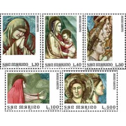 5 عدد تمبر سا ل مقدس - تابلوهای نقاشی - سان مارینو 1975