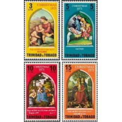 4 عدد تمبر کریستمس - تابلو نقاشی - ترینیداد و توباگو 1971