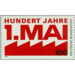 1 عدد تمبر صدمین سالگرد جشن یکم می - جمهوری فدرال آلمان 1990