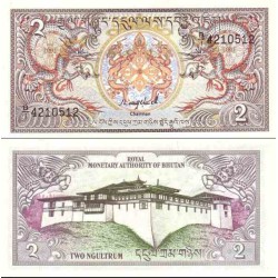 اسکناس 2 نگولتروم - بوتان 1986