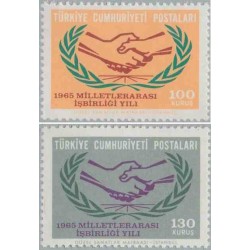 2 عدد تمبر سال همکاری بین المللی - ترکیه 1965
