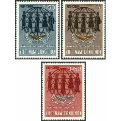 3 عدد تمبر سال همکاری بین المللی -ویتنام جنوبی 1965