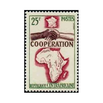 1 عدد تمبر سال همکاری بین المللی - آفریقای مرکزی 1964
