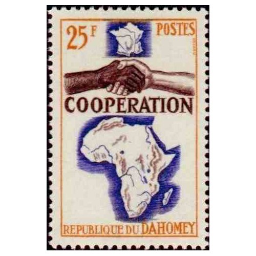 1 عدد تمبر سال همکاری بین المللی - داهومی 1964