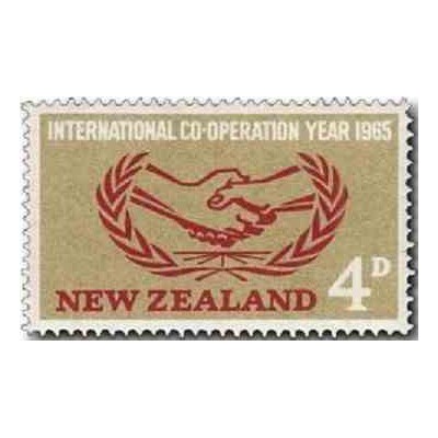 1 عدد تمبر سال همکاری بین المللی - نیوزلند 1965