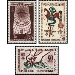 3 عدد تمبر ریشه کنی مالاریا  - تونس 1962