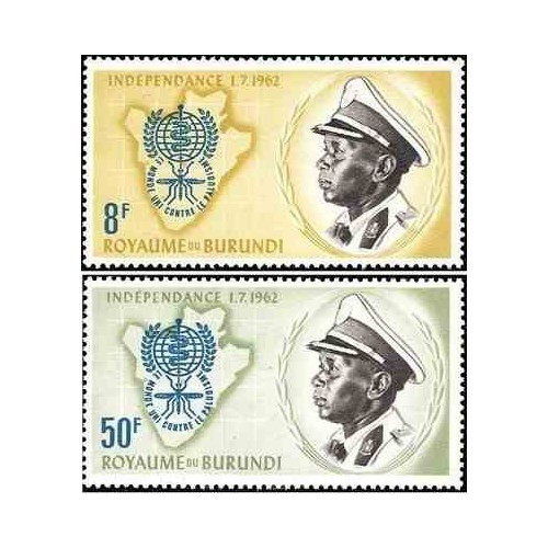 2 عدد تمبر ریشه کنی مالاریا - بروندی 1962 2 عدد تمبر ریشه کنی مالاریا - بروندی 1962